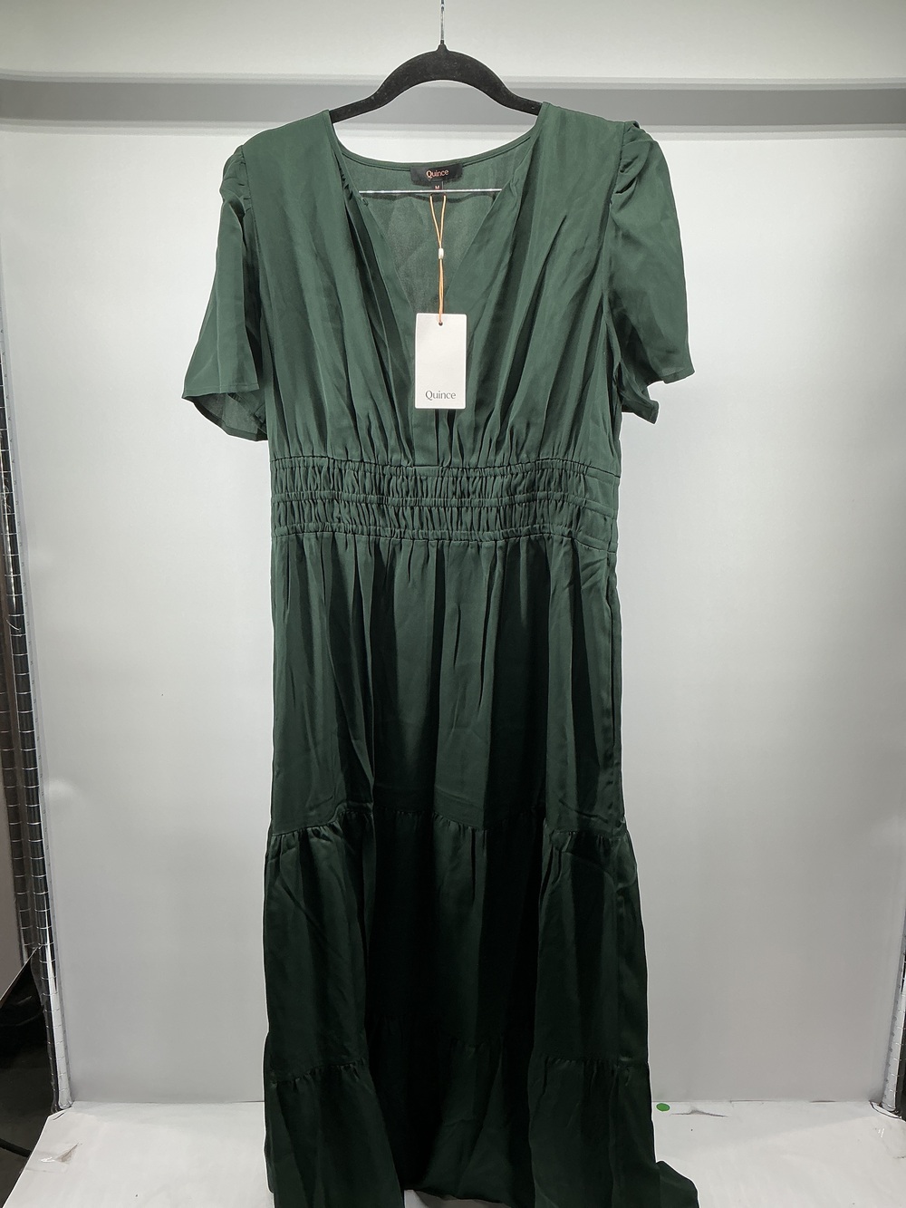 Washable Stretch Silk Tiered Maxi Dress